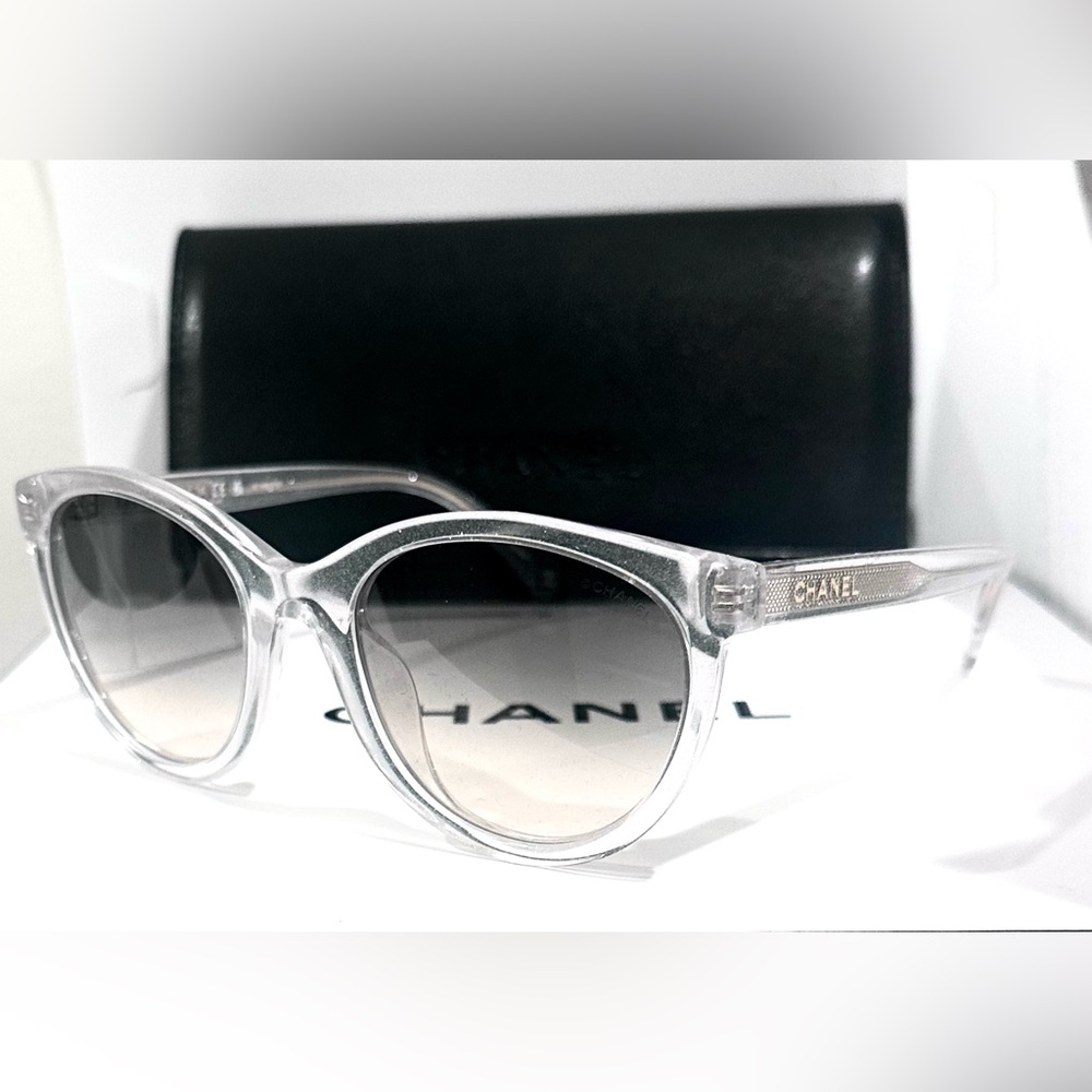 CHANEL 5523 Women's  Glitter Transparent Sunglasses